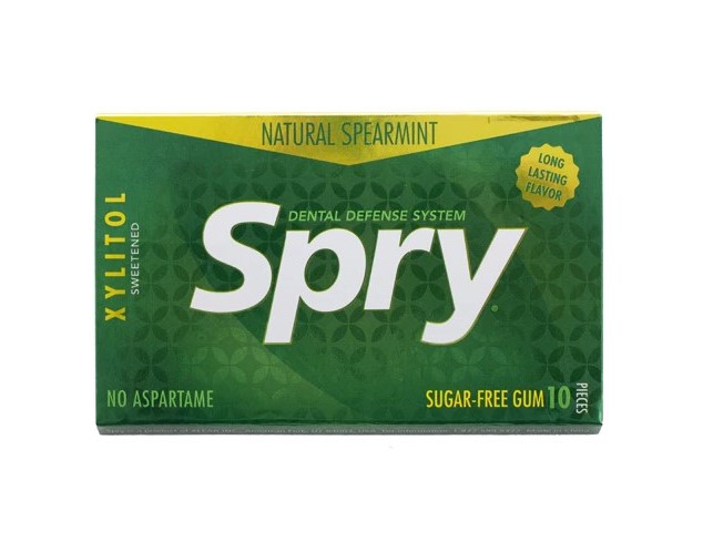 Spry, Xylitiol Chewing Gum Spearmint , 10pcs