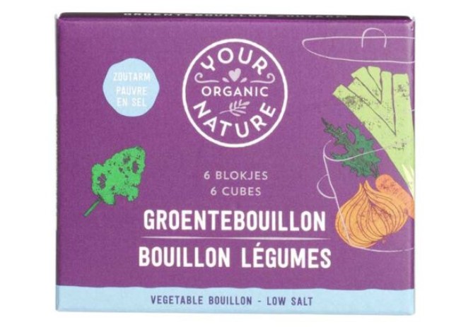 Your Organic Nature, Vegetable Bouillon - Low Salt 6 Cubes, 60g