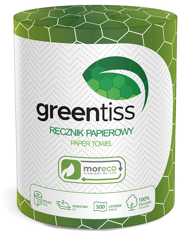 Greentiss, Top Quality Paper Towel 1 Roll - 500 Sheets