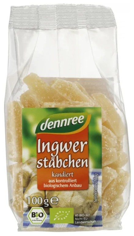 Dennree, Candied Ginger, 100g