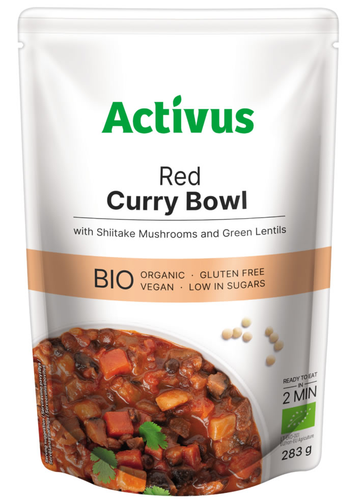 Red Curry Bowl with Shiitake Mushrooms & Lentils, 283g