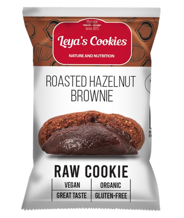 Leya's Cookies, Raw Cookie Roasted Hazelnut Brownie Soft Filling