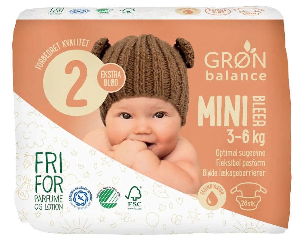 Gron Balance, Mini Diapers 3-6kg, 28pcs