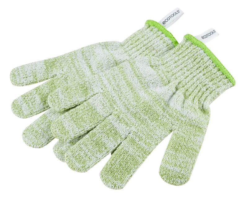 Ecotools, Exfoliating Bath & Shower Gloves, Green