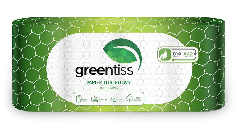 Greentiss, Top Quality 3-ply Toilet Paper, 8 Rolls