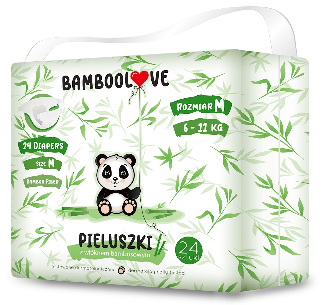 Bamboo Diapers Size M (6 - 11kg), 24pcs