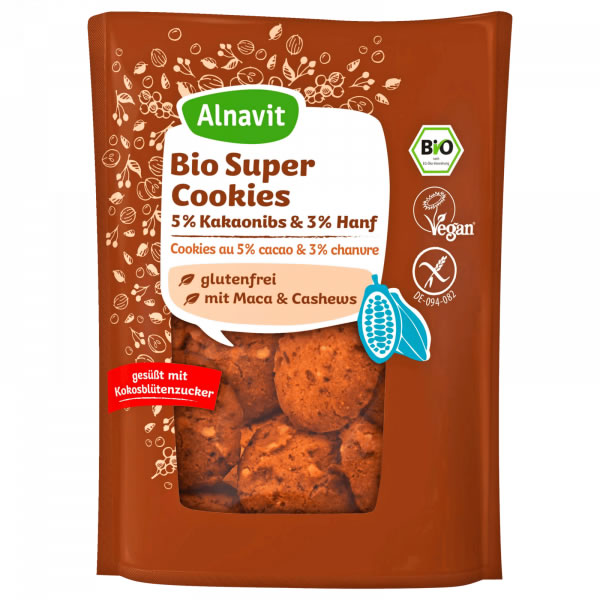 Alnavit, Super Cookies with Cocoa & Hemp, 125g