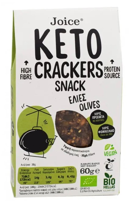 Joice, Keto Crackers with Olives, 60g