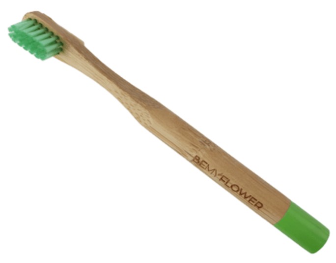 BeMyFlower, Bamboo Adult Soft Green Toothbrush Package Free
