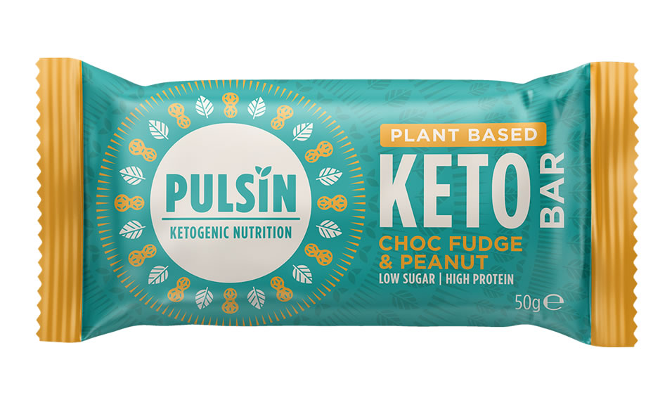 Pulsin, Choc Fudge & Peanut Keto Bar, 50g