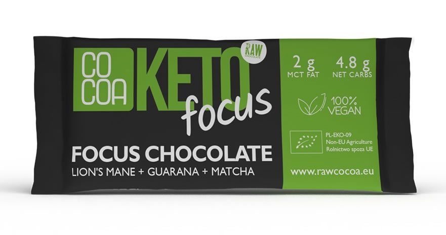 Lion's Mane, Guarana & Matcha Keto Chocolate, 40g