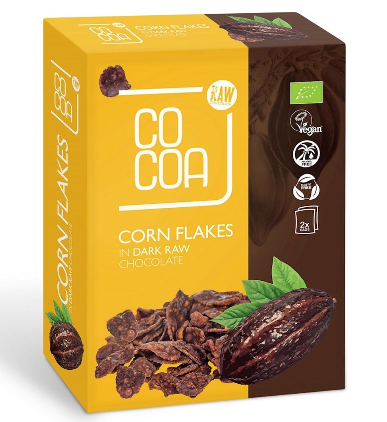 Cocoa, Corn Flakes in Dark Raw Chocolate, 200g