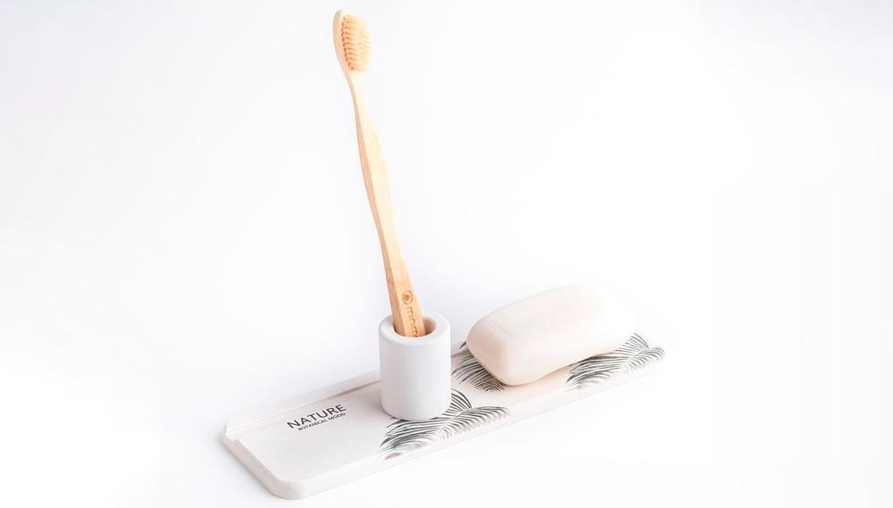 Diatomite & Zeolith Toothbrush Holder White