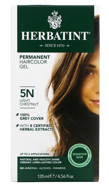 Herbatint, Permanent Haircolor Gel - Light Chestnut 5N, 135ml