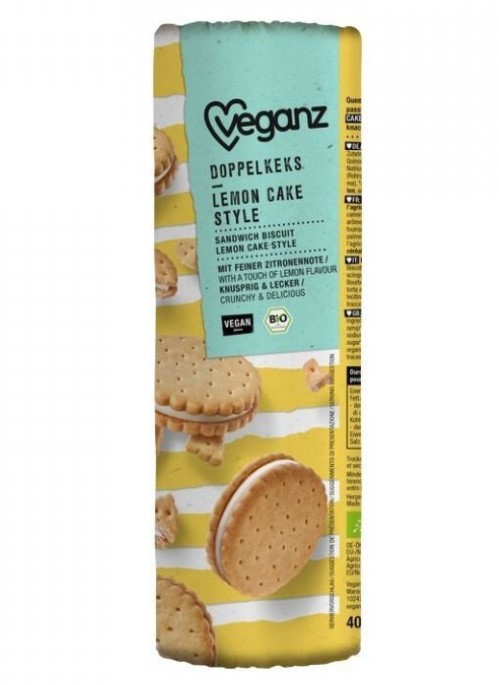 Veganz, Double Biscuit Lemon Cake Style, 330g
