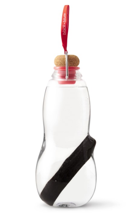 Water Bottle with Charcoal Filter Red, 800ml