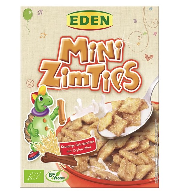 Eden, Mini Zimties Crispy Cereal Chips with Cinnamon, 375g