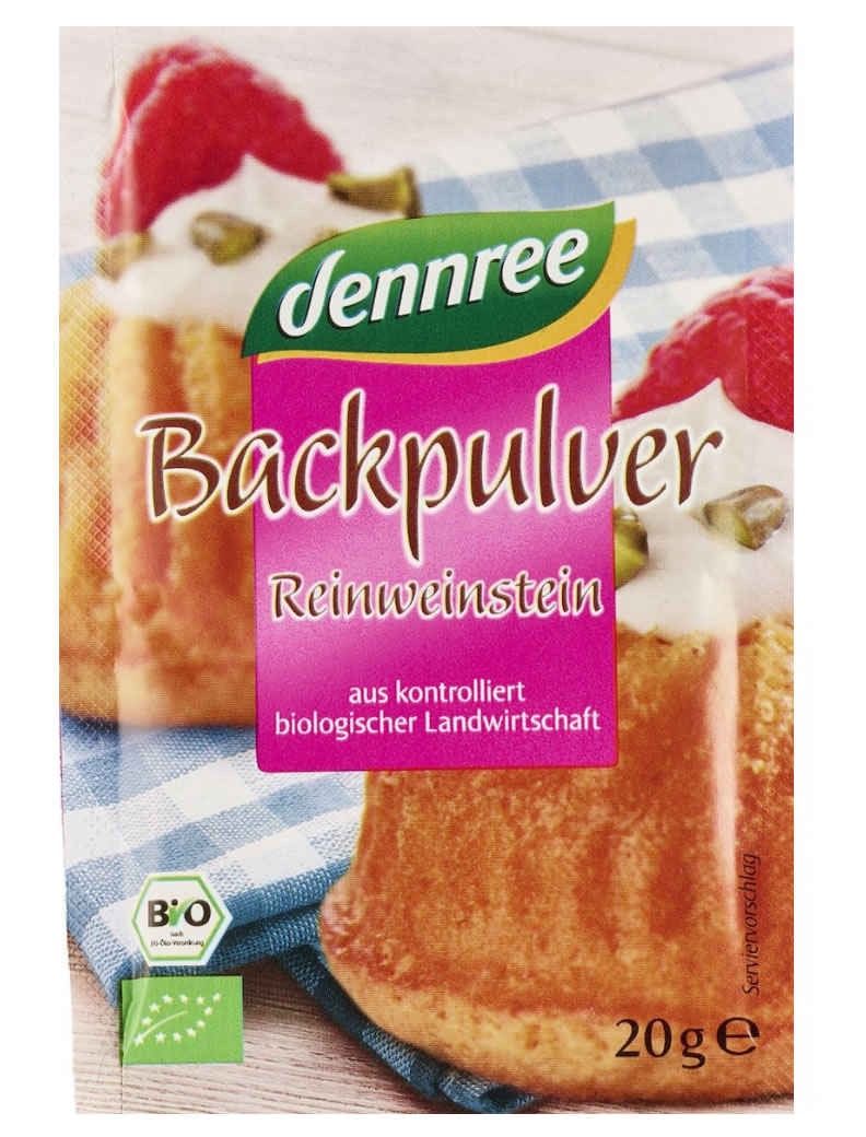 Dennree, Tartar Baking Powder, 4x20g