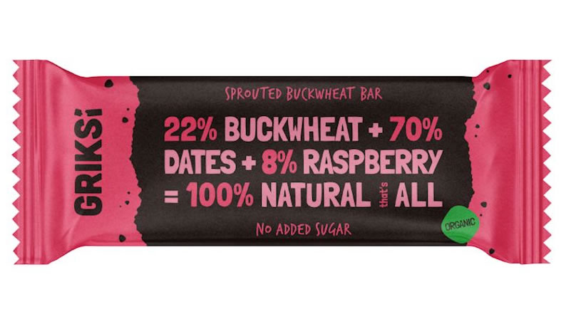 Griksi, Sprouted Buckwheat & Raspberry Bar, 35g