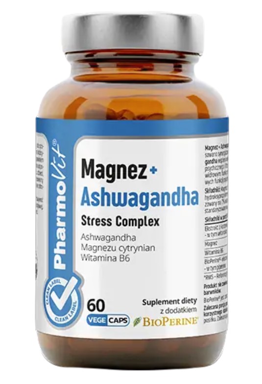 Pharmovit, Magnesium + Ashwagandha Stress Complex, 60 capsules