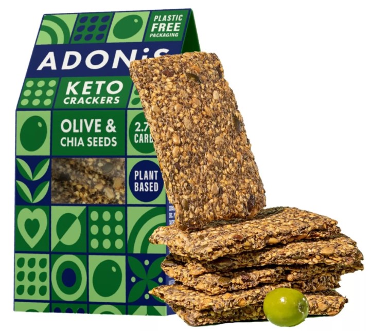 Olive & Chia Seeds Keto Crackers, 60g