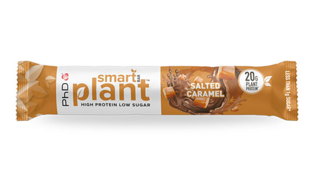 PhD Smart Bar Plant, Salted Caramel Protein Bar, 64g