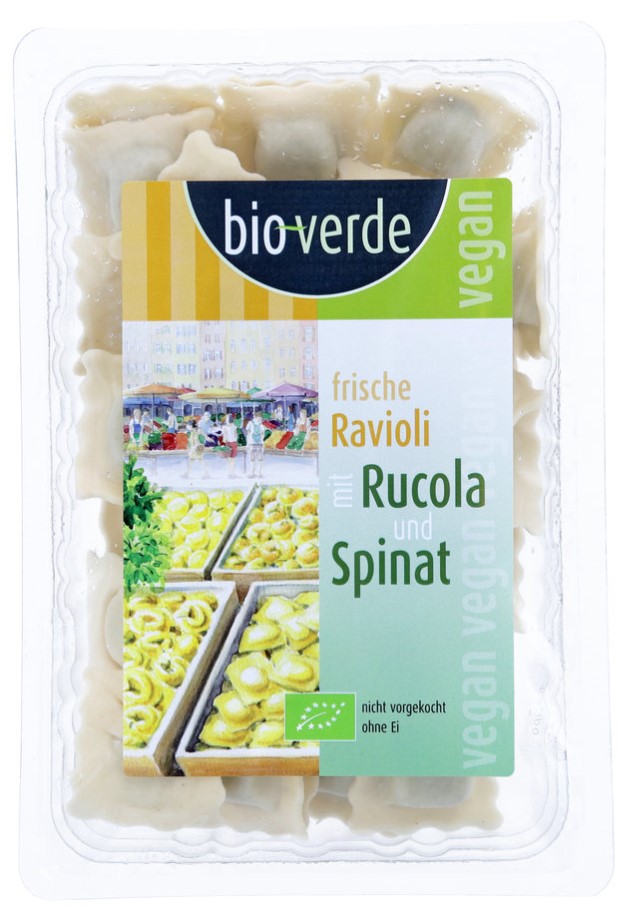 Bio Verde, Fresh Ravioli with Rocket & Spinach, 250g