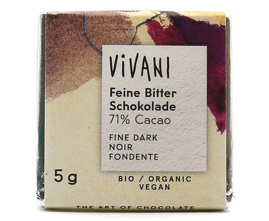 Vivani, Dark Chocolate Bar 71%, 5g