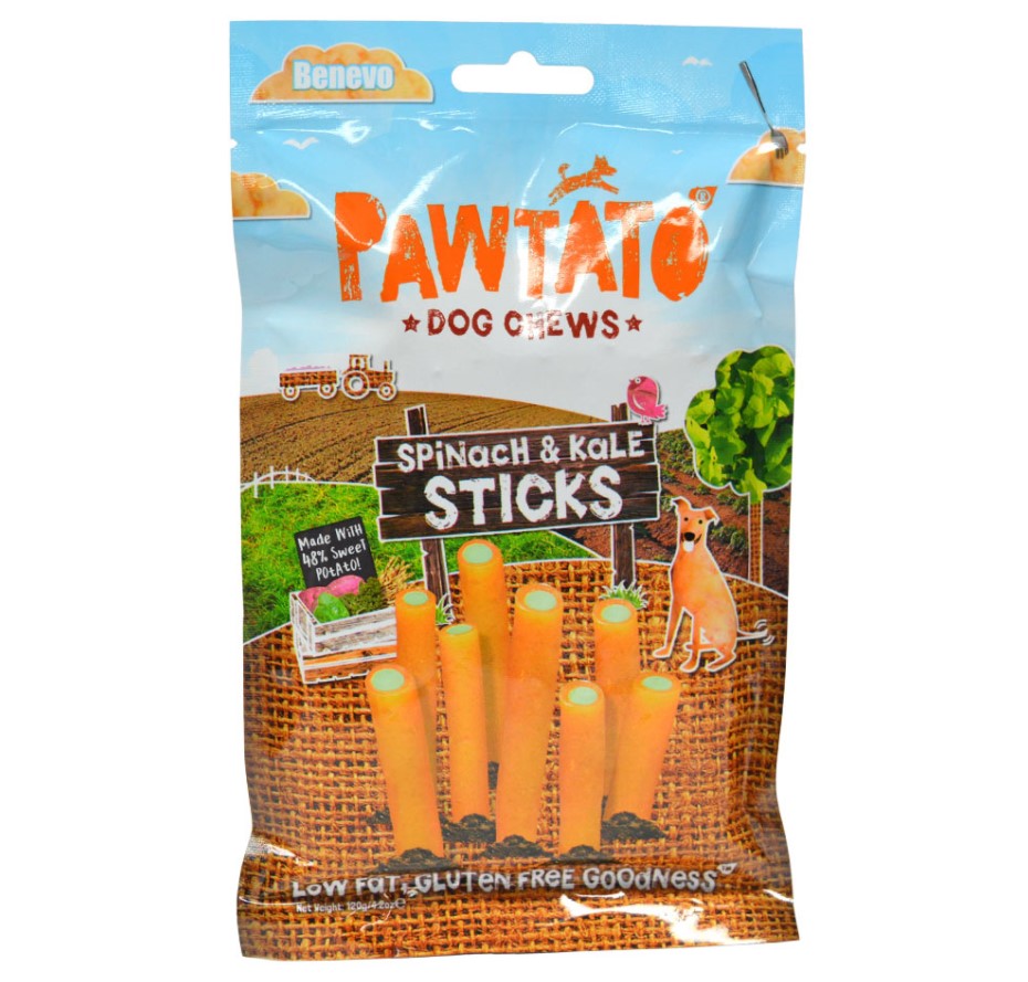 Pawtato Spinach and Kale Sticks, 120g