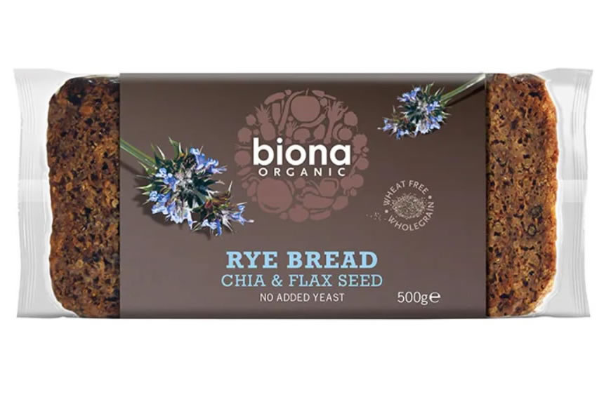 Biona, Rye Chia & Flaxseed Bread, 500g