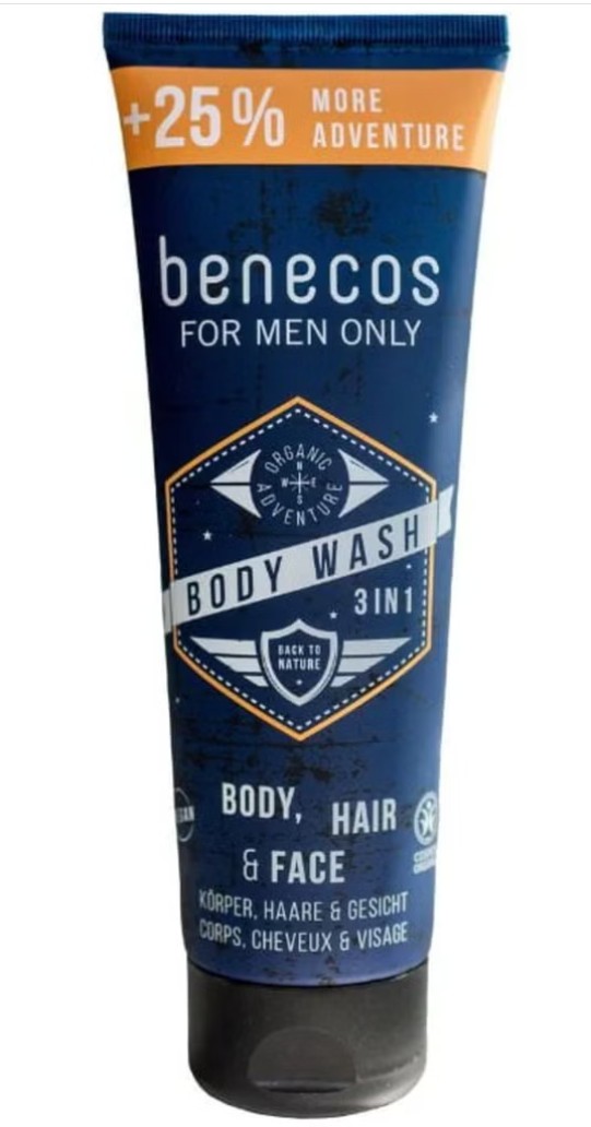Benecos, 3-in-1 Body Wash for Men (Body, Hair & Face), 200ml