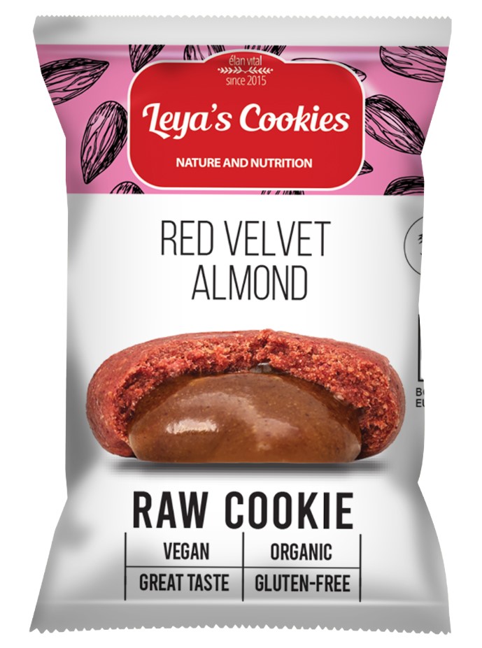 Leya's Cookies, Raw Cookie Red Velvet Almond, 25g