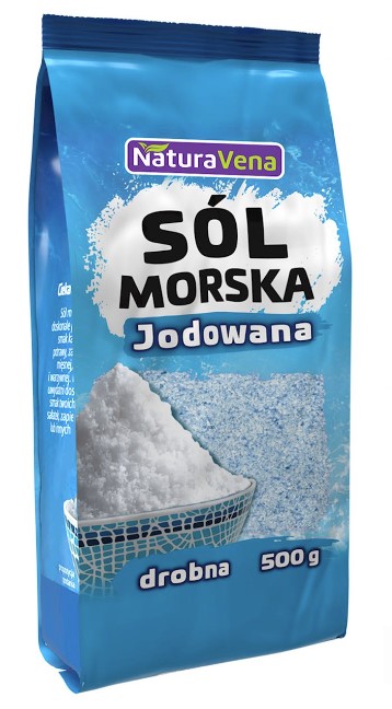 NaturaVena, Iodized Fine Sea Salt, 500g