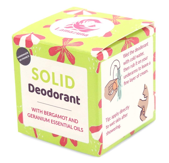 Lamazuna, Solid Deodorant Bergamot & Geranium Essential Oils, 30ml