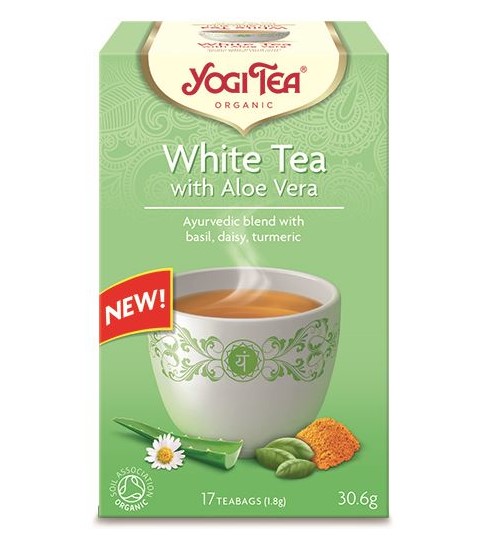 Yogi Tea, White Tea with Aloe Vera, 17x1.8g