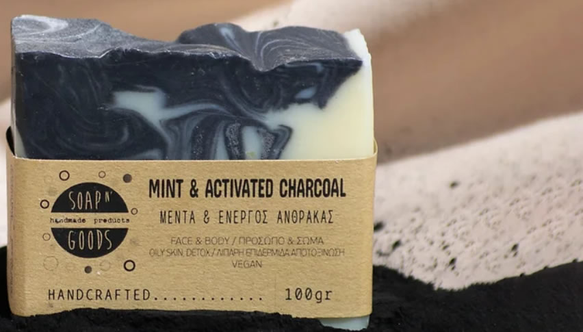 Soap n' Goods, Deep Cleansing Soap - Mint & Activated Charcoal, 100g