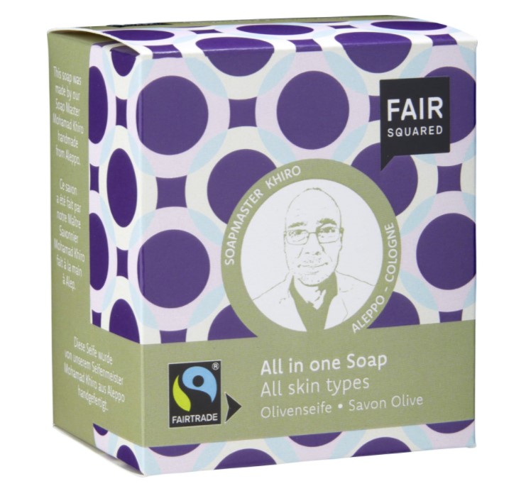 Fair Squared, All-in-One Soap Olive + Soap Bag, 2x80g