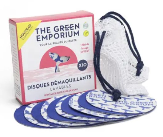 The Green Emporium, Set of 10 Cleansing Rounds + Washing Bag