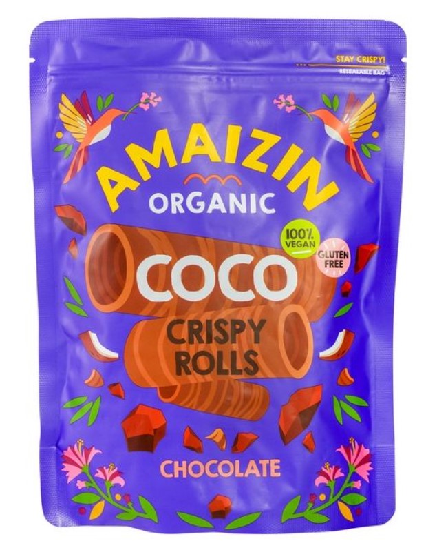 Amaizin, Chocolate Coco Crispy Rolls, 140g