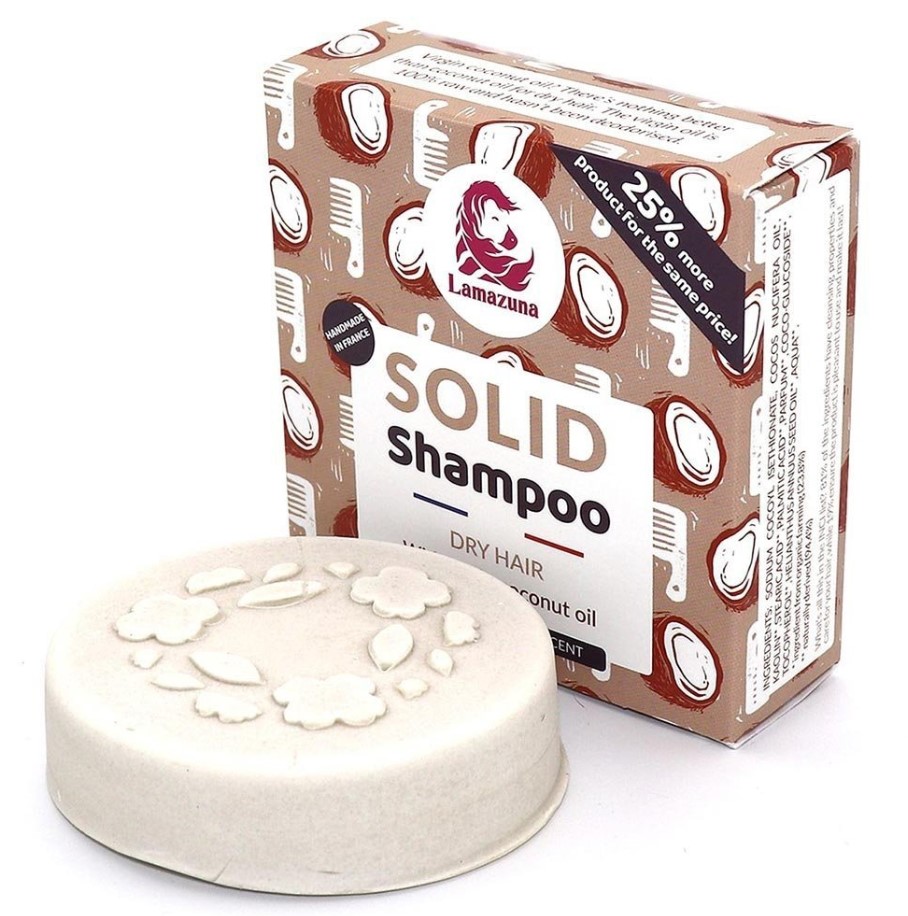Lamazuna, Shampoo Bar for Dry Hair - Vanilla & Coconut oil, 70g