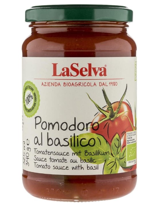 LaSelva, Tomato Sauce with Fresh Basil, 340g