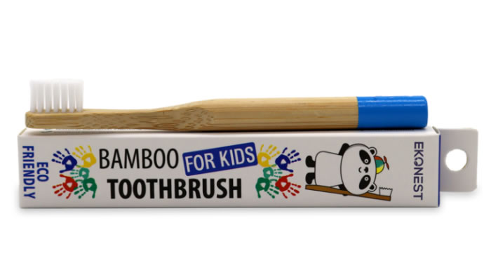 EkoNest, Bamboo Toothbrush: Kids Edition (soft bristles - blue)