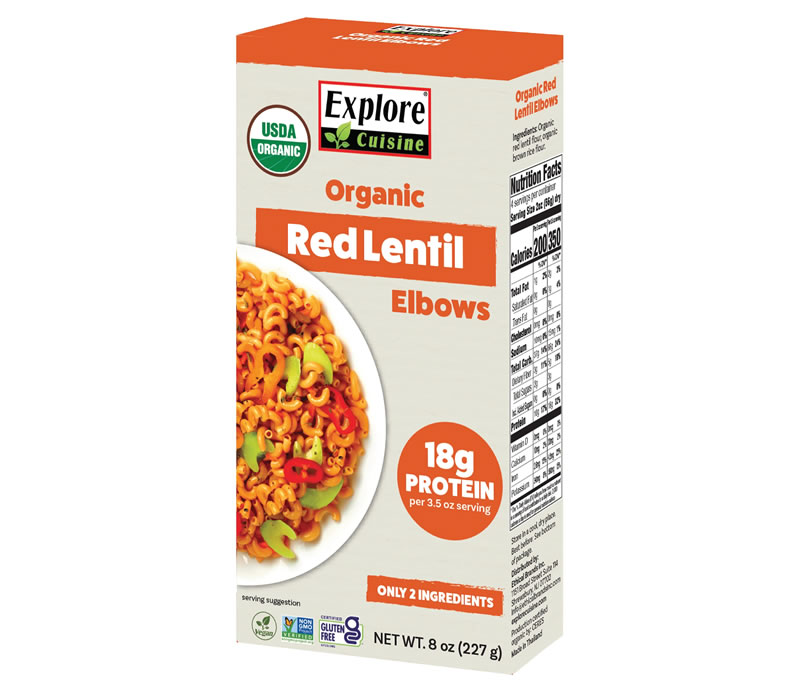 Explore Cuisine, Red Lentil Elbows, 227g