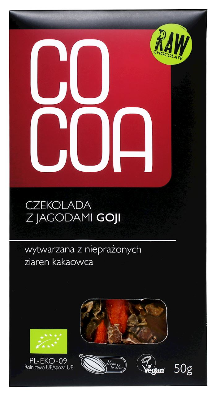 Cocoa, Raw Chocolate with Goji Berries, 50g