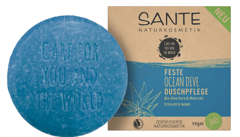Sante, Solid Shower Gel Aloe & Sea Salt, 80g