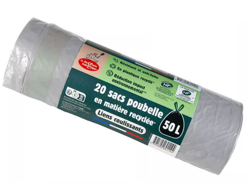 La Droguerie Ecopratique, Garbage 20 Bags with Drawstring 50L