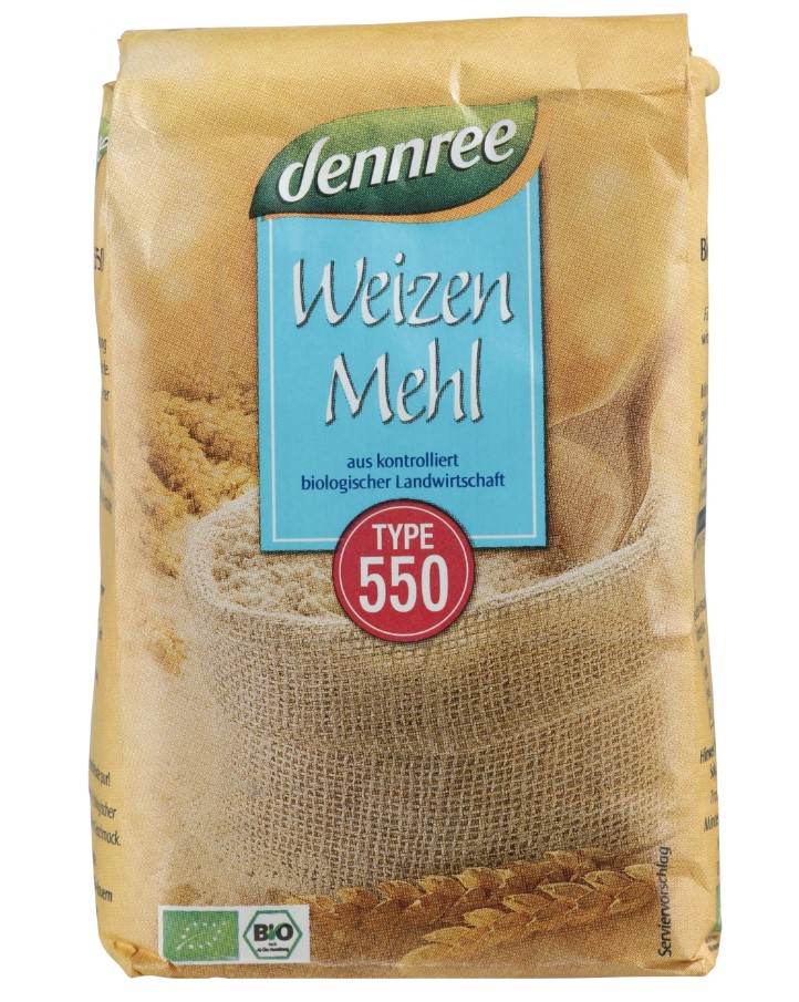 Dennree, Wheat Flour Type 550, 1Kg