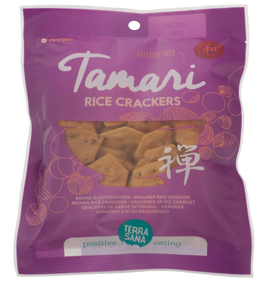Terrasana, Tamari Brown Rice Crackers, 60g