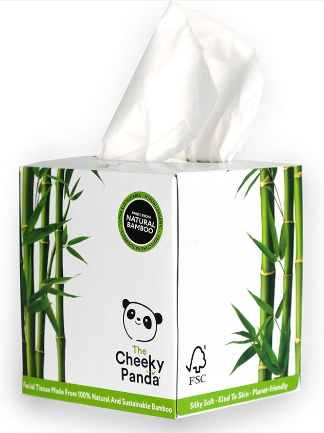 Cheeky Panda, Bamboo Facial Tissue Cube, Pack of 56