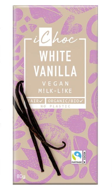 iChoc, White Vanilla Chocolate, 80g